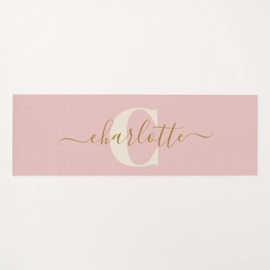 Moderne, stijlvolle monogrammen, Blush Pink Yogamat (Voorkant (horizontaal))