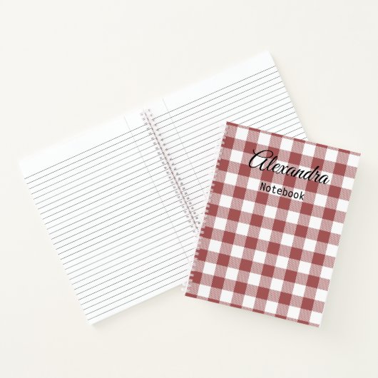 Moderne, stijlvolle monogrammen Farmhouse tartan r Notitieboek (Binnen)