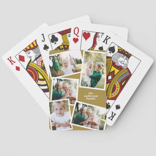 Moderne, stijlvolle mosterd uit de multi-fotofamil pokerkaarten (Achterkant)