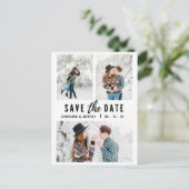 moderne, stijlvolle multi-foto slaat de datum op briefkaart (Staand voorkant)