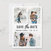 moderne, stijlvolle multi-foto slaat de datum op save the date (Voorkant)
