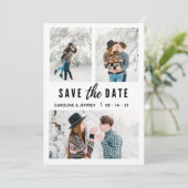 moderne, stijlvolle multi-foto slaat de datum op save the date (Staand voorkant)