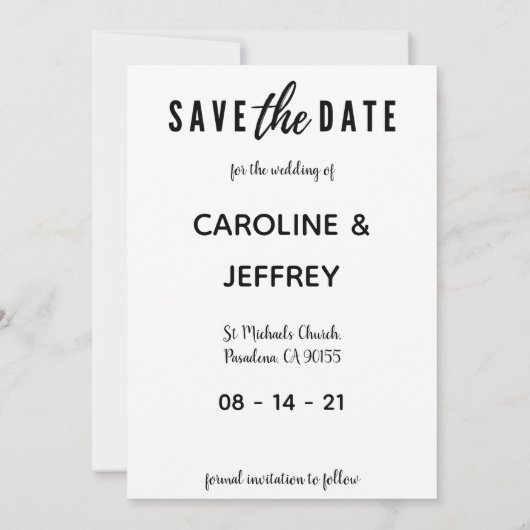 moderne, stijlvolle multi-foto slaat de datum op save the date (Achterkant)