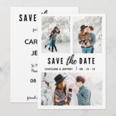 moderne, stijlvolle multi-foto slaat de datum op save the date (Voorkant / Achterkant)