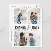 Moderne stijlvolle multi foto wijzigen van de datu briefkaart (Voorkant / Achterkant)