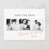 Moderne, stijlvolle multi-fotobruiloft aankondigingskaart (Voorkant)