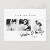 Moderne, stijlvolle multi-fotobruiloft aankondigingskaart (Voorkant)