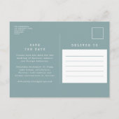 Moderne, stijlvolle multi-fotobruiloft aankondigingskaart (Achterkant)