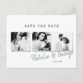 Moderne, stijlvolle multi-fotobruiloft aankondigingskaart (Voorkant)