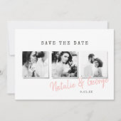 Moderne, stijlvolle multi-fotobruiloft save the date (Voorkant)