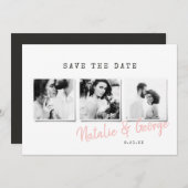 Moderne, stijlvolle multi-fotobruiloft save the date (Voorkant / Achterkant)