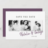 Moderne, stijlvolle multi-fotobruiloft save the date (Voorkant / Achterkant)
