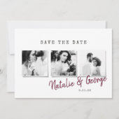 Moderne, stijlvolle multi-fotobruiloft save the date (Voorkant)