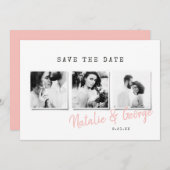 Moderne, stijlvolle multi-fotobruiloft save the date (Voorkant / Achterkant)