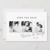 Moderne, stijlvolle multi-fotobruiloft save the date (Voorkant)