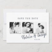 Moderne, stijlvolle multi-fotobruiloft save the date (Voorkant)
