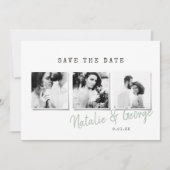 Moderne, stijlvolle multi-fotobruiloft save the date (Voorkant)