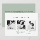 Moderne, stijlvolle multi-fotobruiloft save the date (Voorkant / Achterkant)