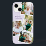 Moderne, stijlvolle multi-fotofamilie paars girly Case-Mate iPhone 14 hoesje<br><div class="desc">Moderne,  stijlvolle,  elektronische telefoonbehuizing uit de multi-fotofamilie. Ideale verjaardag,  Kerstmis,  moederdag of vaderdag. paarse lila kleur kan worden veranderd.</div>