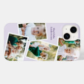 Moderne, stijlvolle multi-fotofamilie paars girly Case-Mate iPhone case (Achterkant (horizontaal))