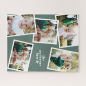 Moderne, stijlvolle multi-fotoreportage groen legpuzzel (Horizontaal)