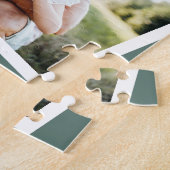 Moderne, stijlvolle multi-fotoreportage groen legpuzzel (Zijkant)