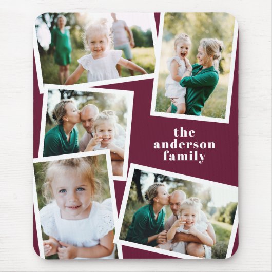 Moderne stijlvolle multi-fotorezelfdecor muismat (Voorkant)