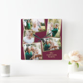 Moderne stijlvolle multi-fotorezelfdecor vierkante klok (Huis)