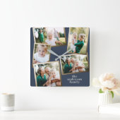 Moderne stijlvolle multi-fotorezelfdecor vierkante klok (Huis)