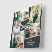 Moderne stijlvolle multi-fotorezelfdecor vierkante klok (Hoek)