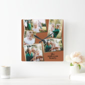Moderne stijlvolle multi-fotorezelfdecor vierkante klok (Huis)