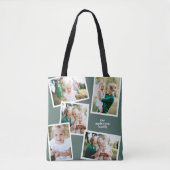 Moderne stijlvolle multi-fotoserie groen tote bag (Voorkant)