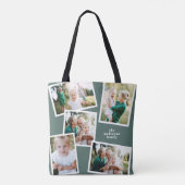 Moderne stijlvolle multi-fotoserie groen tote bag (Achterkant)