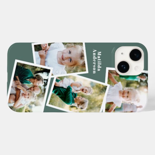 Moderne, stijlvolle, multi-fotoserie, groene chic Case-Mate iPhone case (Achterkant (horizontaal))