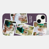 Moderne, stijlvolle multi-fotoserie paars Case-Mate iPhone case (Achterkant (horizontaal))