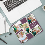 Moderne, stijlvolle multi-fotoserie paars muismat<br><div class="desc">Moderne,  stijlvolle multifotoreporganisatie voor thuisgebruik. De paarse elegante kleur kan worden gewijzigd.</div>