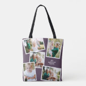 Moderne, stijlvolle multi-fotoserie paars tote bag (Achterkant)