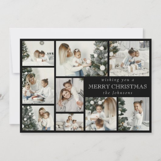 Moderne stijlvolle Multi Photo Grid Holiday Kaart (Voorkant)