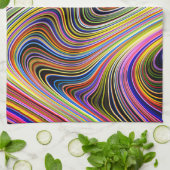 Moderne, stijlvolle Multicolor Curvy-lijnen Theedoek (Gevouwen)