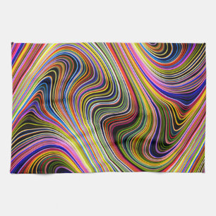 Moderne, stijlvolle Multicolor Curvy-lijnen Theedoek