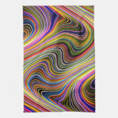 Moderne, stijlvolle Multicolor Curvy-lijnen Theedoek (Verticaal)