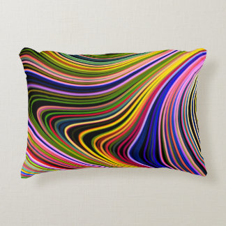 Moderne, stijlvolle Multicolor Curvy Neon Lines Accent Kussen