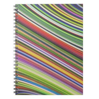 Moderne, stijlvolle Multicolor Curvy Neon Lines Notitieboek
