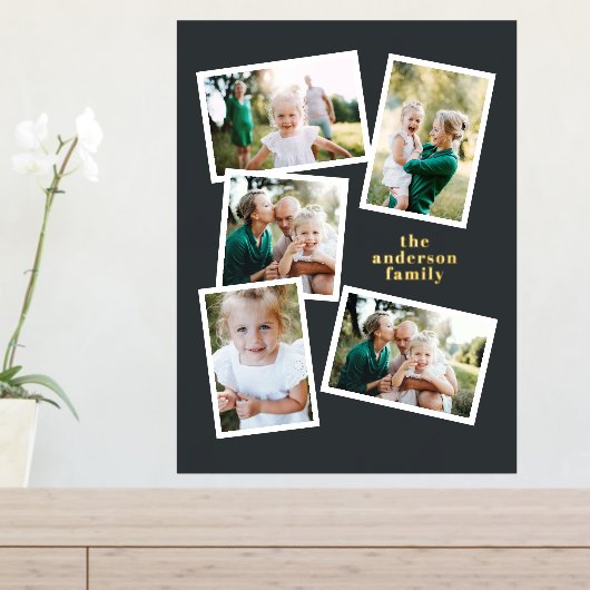 Moderne stijlvolle multifotorezelfdertijd zwart de folie afdrukken (Insitu (Entree Tafel))