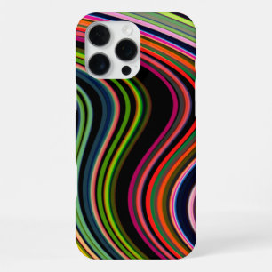 Moderne stijlvolle multikleurige gebogen neonlijne iPhone 16 pro max hoesje