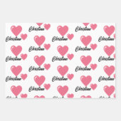 Moderne stijlvolle naam Love hart valentijn day Inpakpapier Vel (Voorkant)