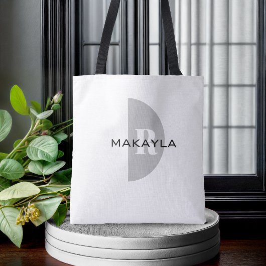 Moderne stijlvolle naam Monogram Tote Bag