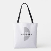 Moderne stijlvolle naam Monogram Tote Bag (Achterkant)