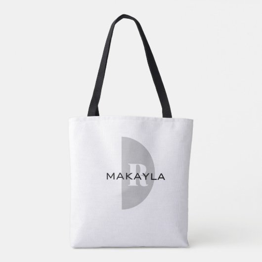 Moderne stijlvolle naam Monogram Tote Bag (Achterkant)