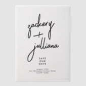 Moderne stijlvolle namen slaan de trouwdatum op vellum uitnodigingen (Voorkant)